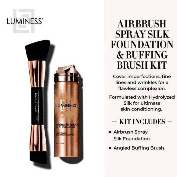 LUMINESS AIRBRUSH SPRAY FOUNDATION & BRUSH KIT - SHADE 20 - BRAND NEW, SEALED! - Picture 2 of 4